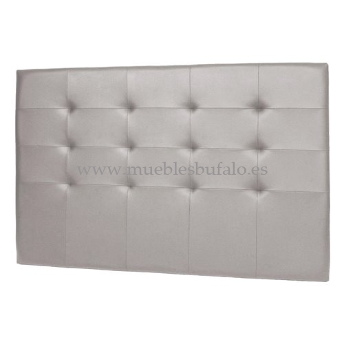 Cabecero de cama capitoné tapizado polipiel, 160x110 cm Plata